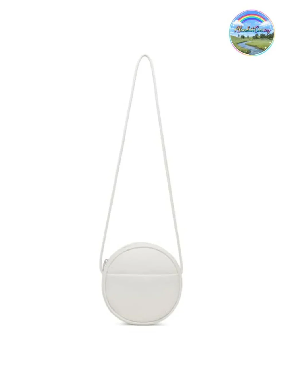 Round PU Leather Crossbody Purse for Women with Adjustable Knot Strap